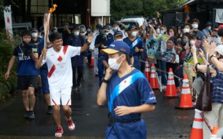 山野哲也、聖火ランナーの大役果たす